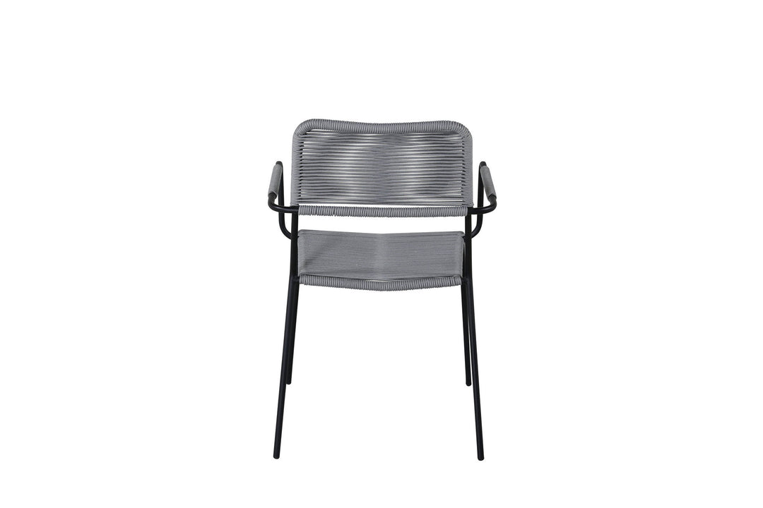 Venture Home Lindos Armchair 2-pack - Black Alu / Grey Rope