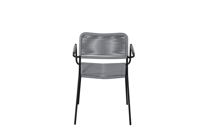 Venture Home Lindos Armchair 2-pack - Black Alu / Grey Rope