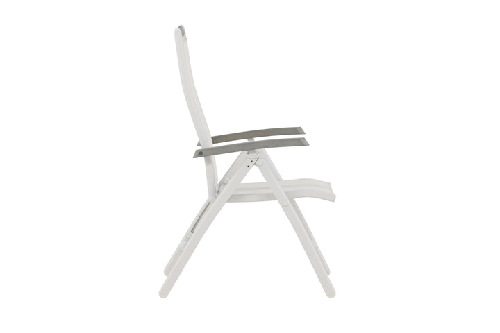 Venture Home Albany 5:pos Stol 2-pack - Vit Aluminium/Vit Textilene/Aintwood