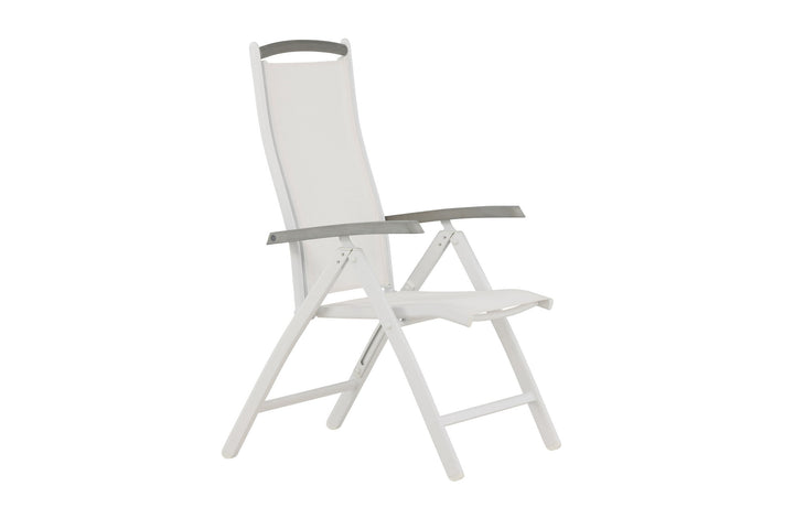 Venture Home Albany 5:pos Stol 2-pack - Vit Aluminium/Vit Textilene/Aintwood