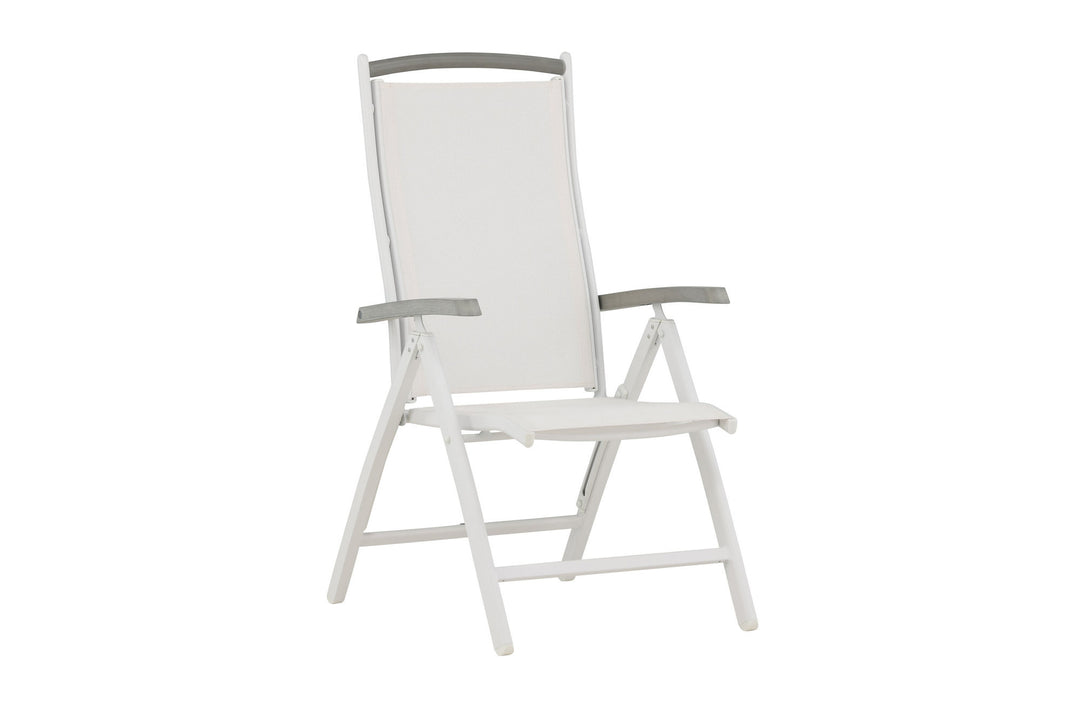 Venture Home Albany 5:pos Stol 2-pack - Vit Aluminium/Vit Textilene/Aintwood