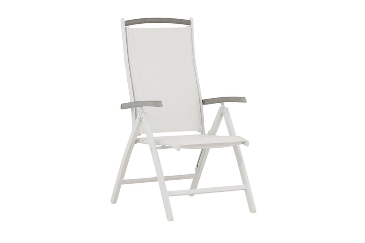 Venture Home Albany 5:pos Stol 2-pack - Vit Aluminium/Vit Textilene/Aintwood