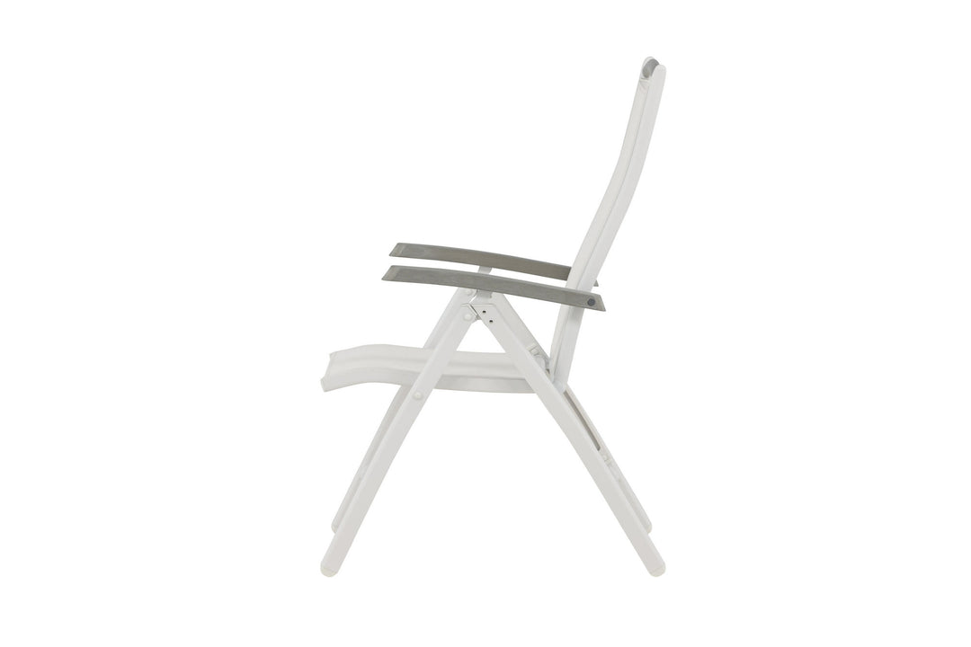 Venture Home Albany 5:pos Stol 2-pack - Vit Aluminium/Vit Textilene/Aintwood