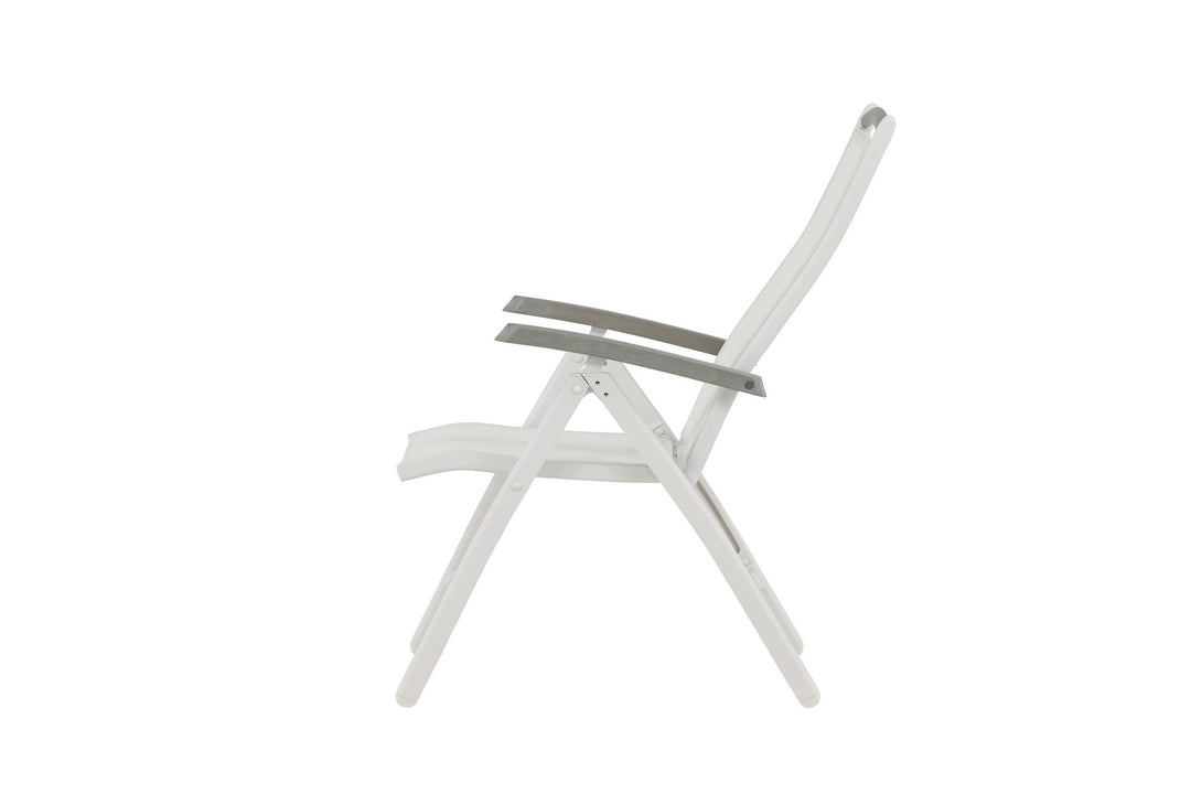 Venture Home Albany 5:pos Stol 2-pack - Vit Aluminium/Vit Textilene/Aintwood