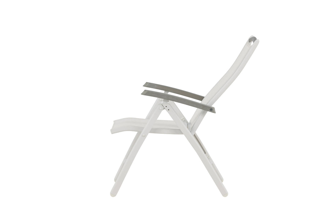 Venture Home Albany 5:pos Stol 2-pack - Vit Aluminium/Vit Textilene/Aintwood