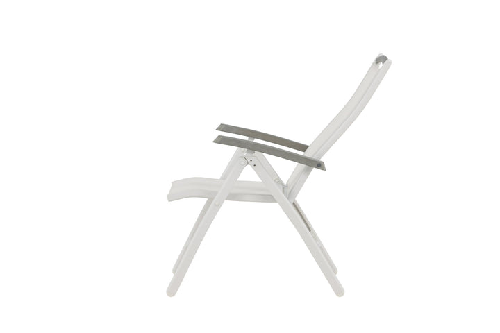 Venture Home Albany 5:pos Stol 2-pack - Vit Aluminium/Vit Textilene/Aintwood