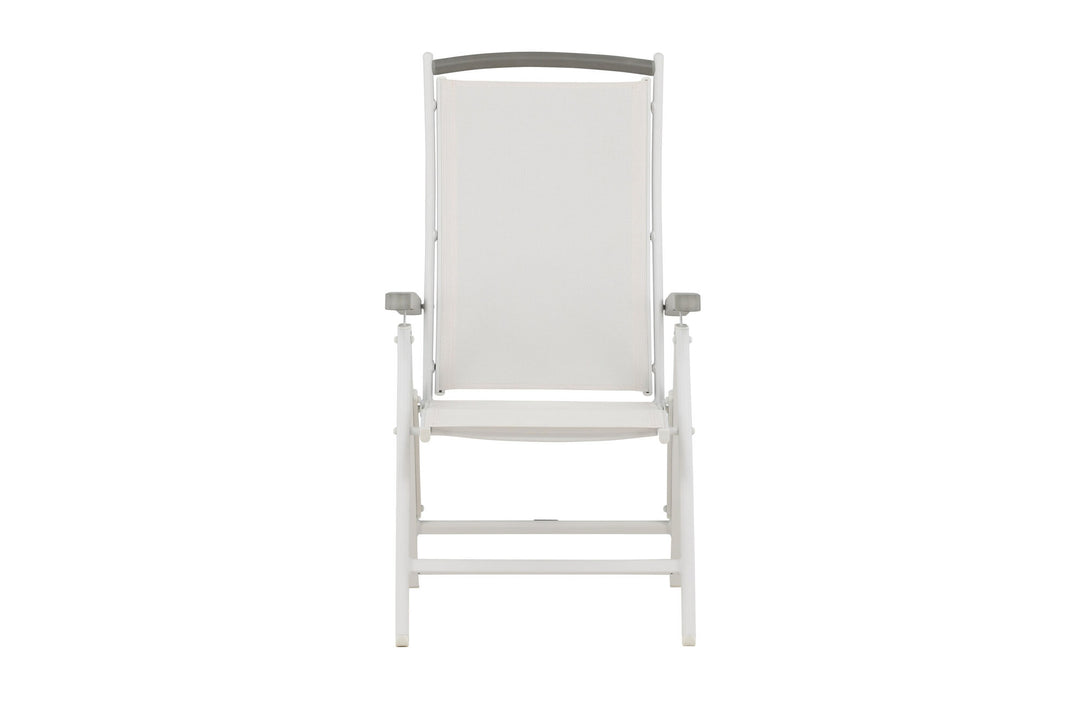 Venture Home Albany 5:pos Stol 2-pack - Vit Aluminium/Vit Textilene/Aintwood