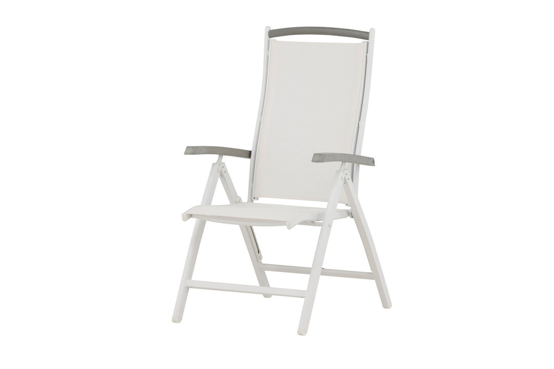 Venture Home Albany 5:pos Stol 2-pack - Vit Aluminium/Vit Textilene/Aintwood