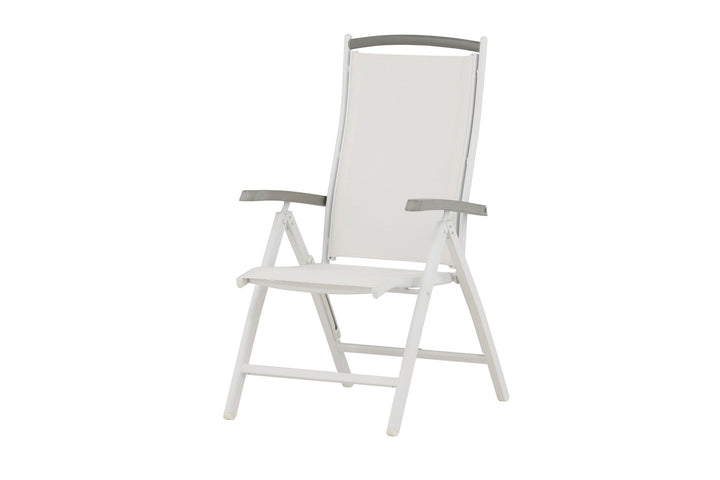 Venture Home Albany 5:pos Stol 2-pack - Vit Aluminium/Vit Textilene/Aintwood