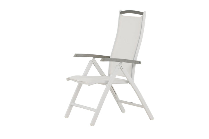 Venture Home Albany 5:pos Stol 2-pack - Vit Aluminium/Vit Textilene/Aintwood