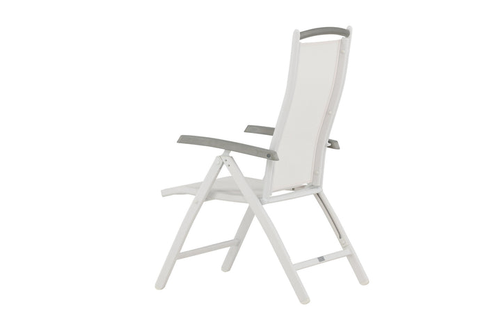 Venture Home Albany 5:pos Stol 2-pack - Vit Aluminium/Vit Textilene/Aintwood