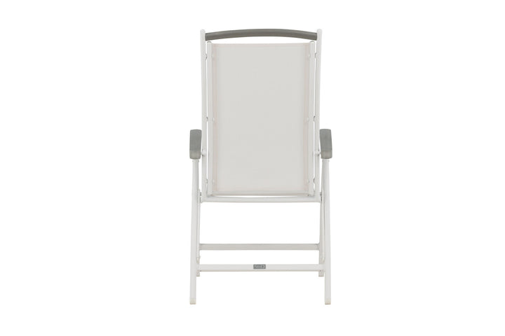 Venture Home Albany 5:pos Stol 2-pack - Vit Aluminium/Vit Textilene/Aintwood