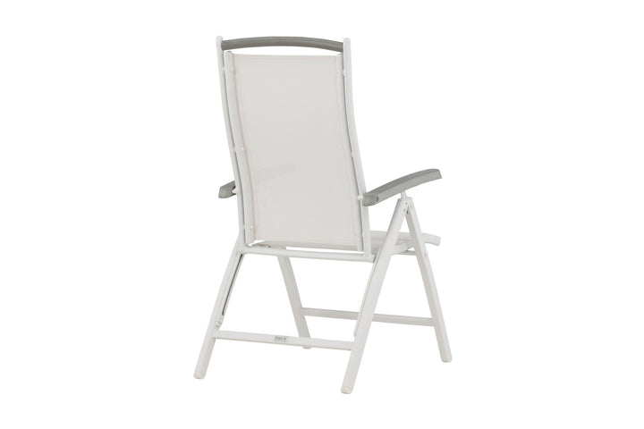 Venture Home Albany 5:pos Stol 2-pack - Vit Aluminium/Vit Textilene/Aintwood