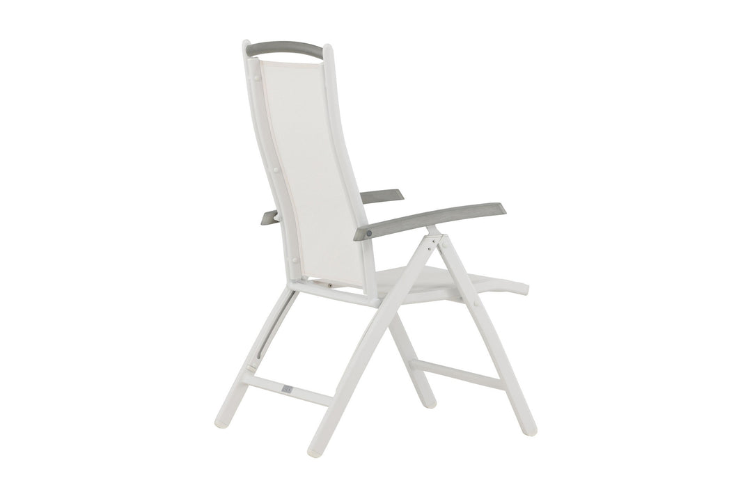 Venture Home Albany 5:pos Stol 2-pack - Vit Aluminium/Vit Textilene/Aintwood