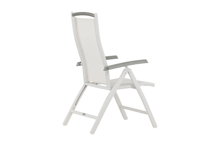 Venture Home Albany 5:pos Stol 2-pack - Vit Aluminium/Vit Textilene/Aintwood
