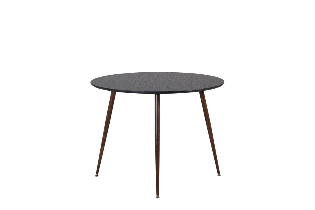 Venture Home Plaza Round Table 100 cm - Black Top - Walnut legs