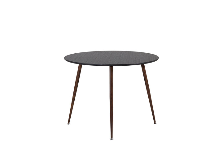 Venture Home Plaza Round Table 100 cm - Black Top - Walnut legs