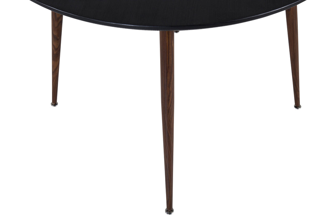 Venture Home Plaza Round Table 100 cm - Black Top - Walnut legs