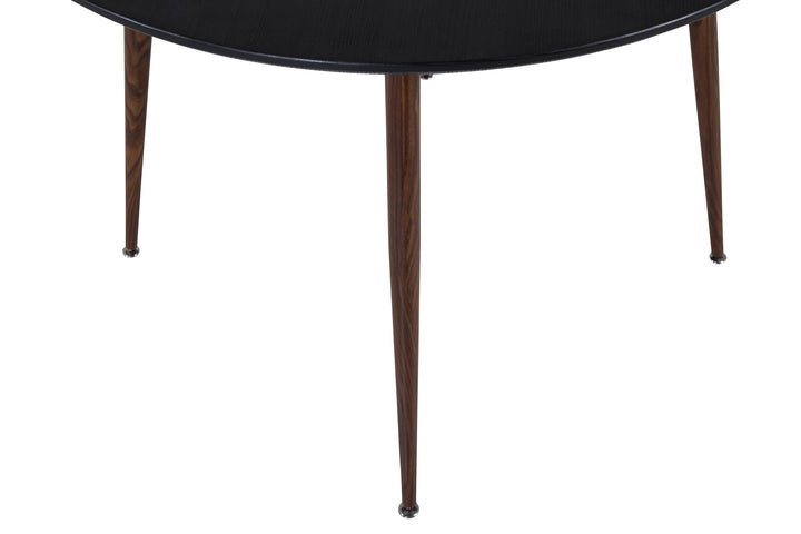 Venture Home Plaza Round Table 100 cm - Black Top - Walnut legs