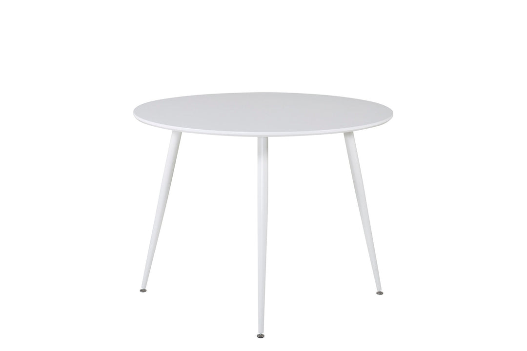 Venture Home Plaza Round Table 100 cm - White top / White Legs