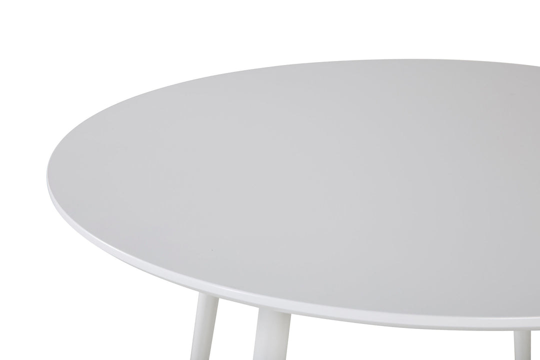 Venture Home Plaza Round Table 100 cm - White top / White Legs