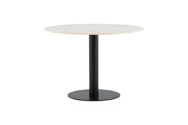 Venture Home Estelle Dining Table round 106cm White marble / Black Legs