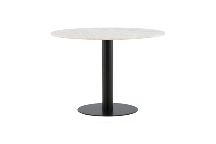 Venture Home Estelle Dining Table round 106cm White marble / Black Legs