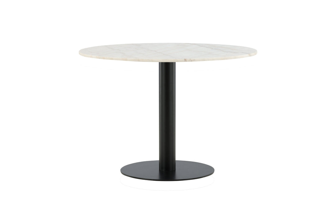 Venture Home Estelle Dining Table round 106cm White marble / Black Legs