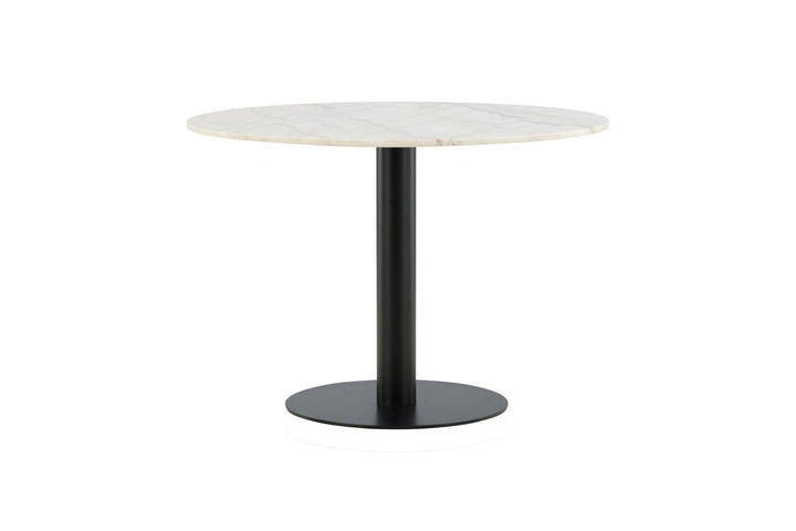 Venture Home Estelle Dining Table round 106cm White marble / Black Legs