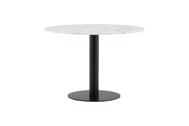 Venture Home Estelle Dining Table round 106cm White marble / Black Legs