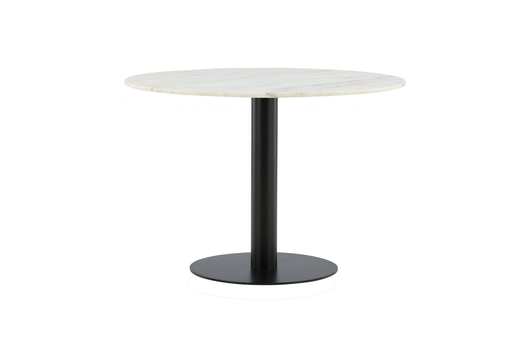 Venture Home Estelle Dining Table round 106cm White marble / Black Legs
