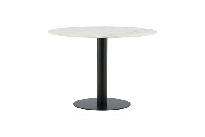 Venture Home Estelle Dining Table round 106cm White marble / Black Legs