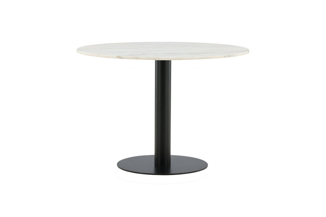 Venture Home Estelle Dining Table round 106cm White marble / Black Legs