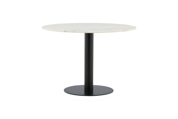 Venture Home Estelle Dining Table round 106cm White marble / Black Legs