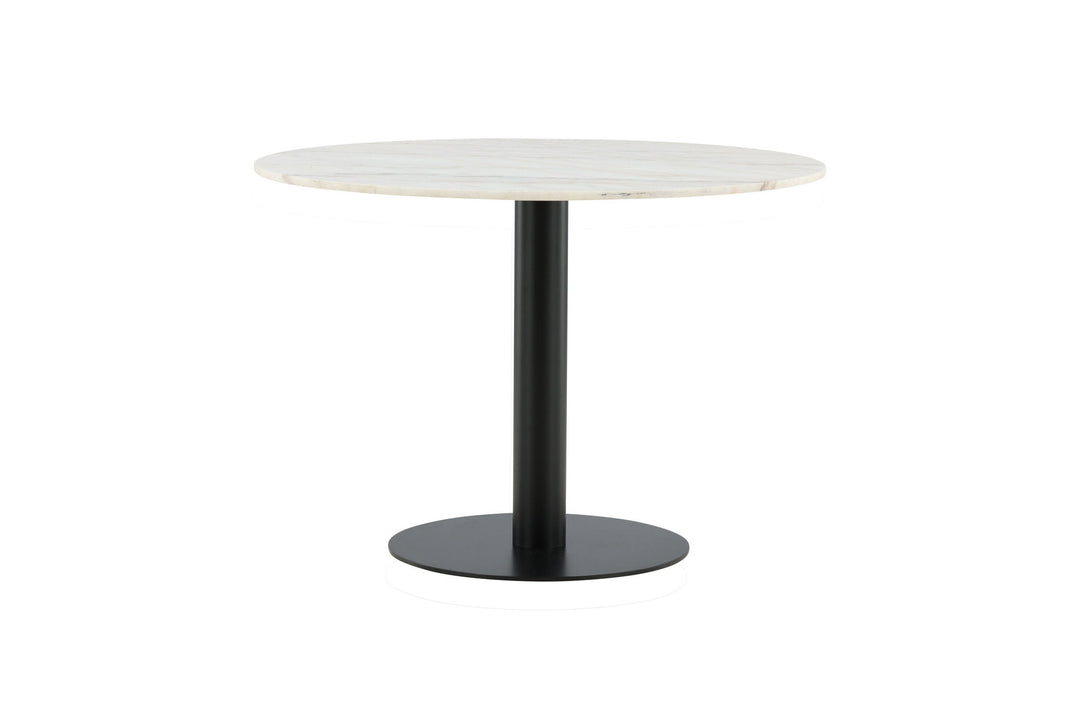 Venture Home Estelle Dining Table round 106cm White marble / Black Legs