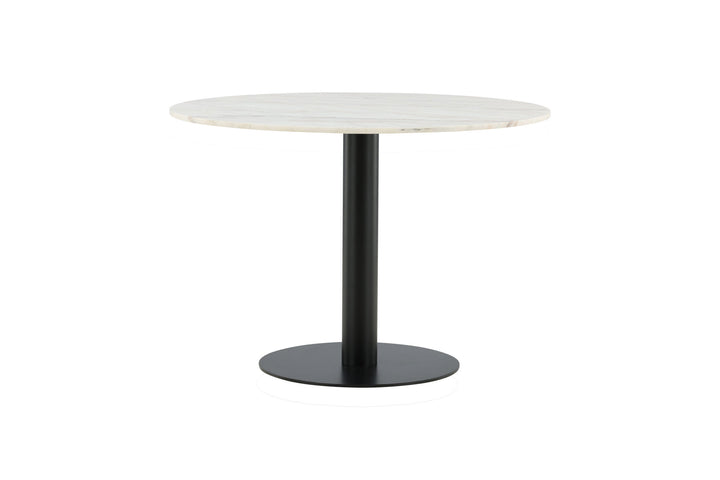 Venture Home Estelle Dining Table round 106cm White marble / Black Legs