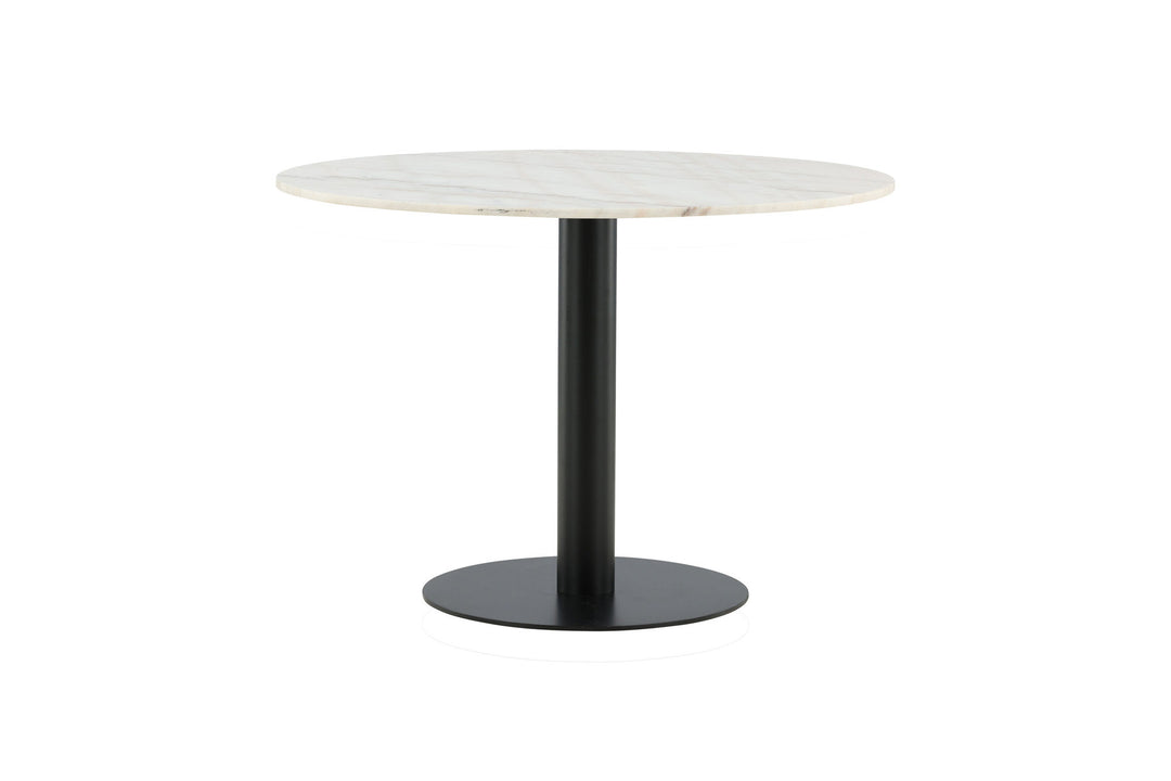 Venture Home Estelle Dining Table round 106cm White marble / Black Legs