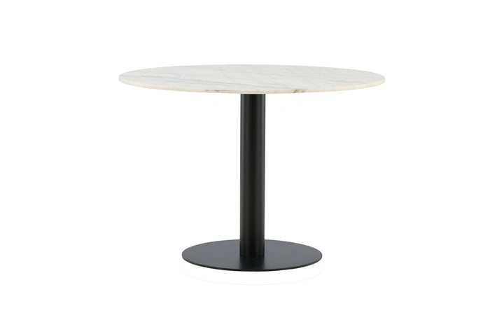 Venture Home Estelle Dining Table round 106cm White marble / Black Legs