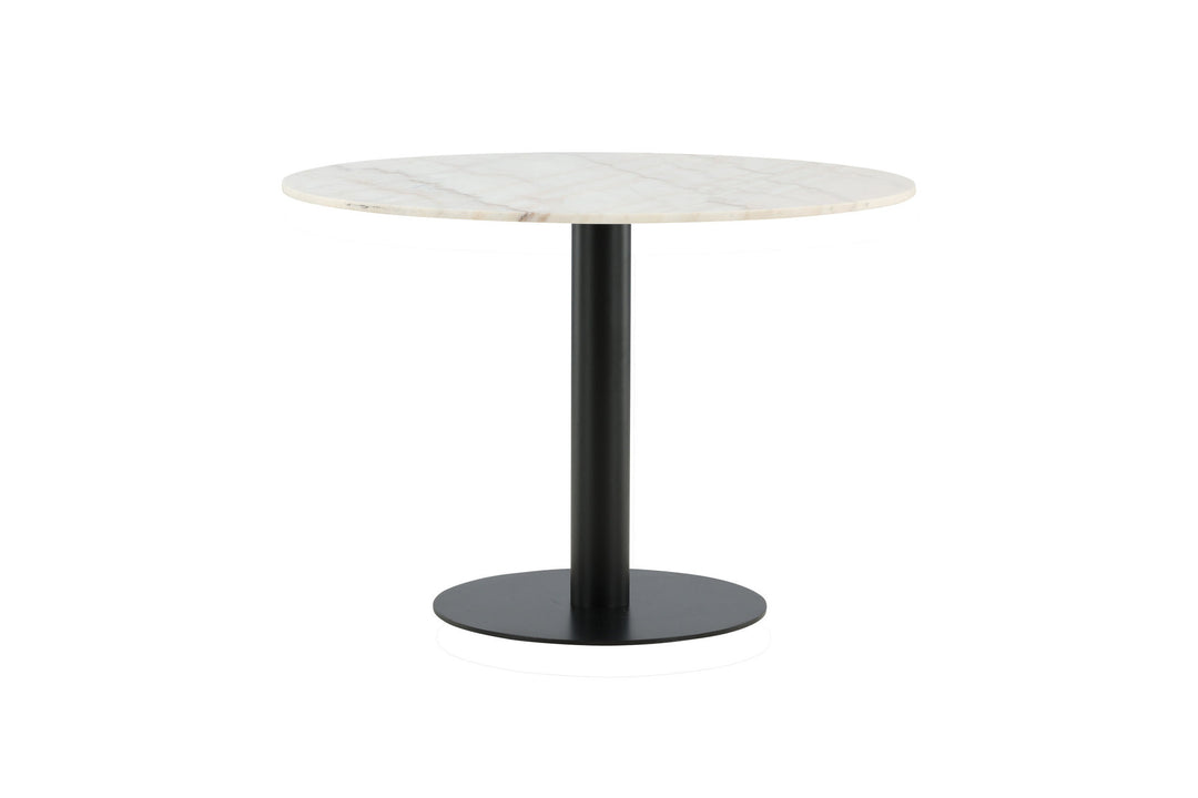 Venture Home Estelle Dining Table round 106cm White marble / Black Legs