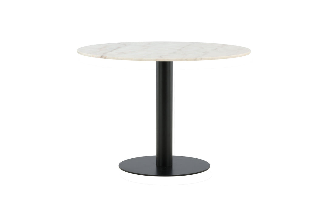 Venture Home Estelle Dining Table round 106cm White marble / Black Legs