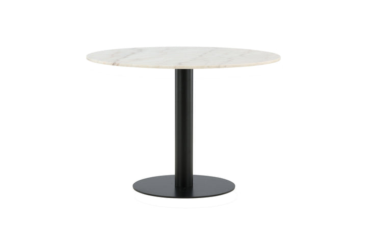 Venture Home Estelle Dining Table round 106cm White marble / Black Legs
