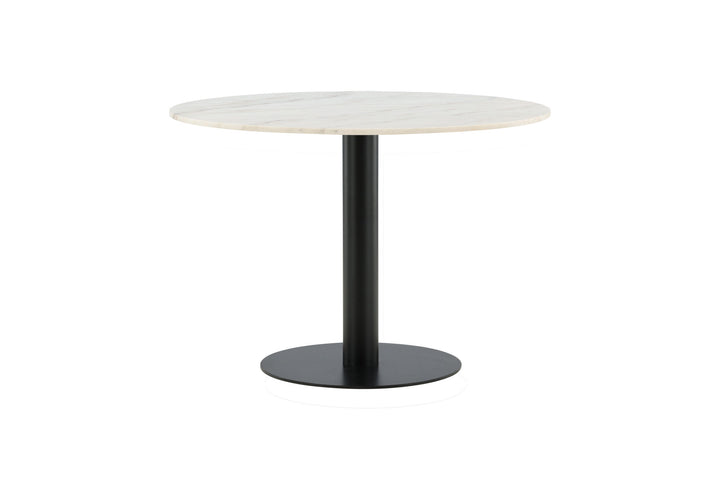 Venture Home Estelle Dining Table round 106cm White marble / Black Legs