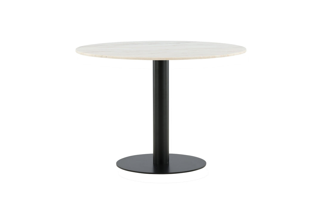 Venture Home Estelle Dining Table round 106cm White marble / Black Legs