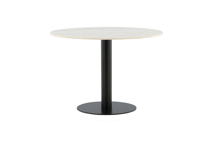 Venture Home Estelle Dining Table round 106cm White marble / Black Legs