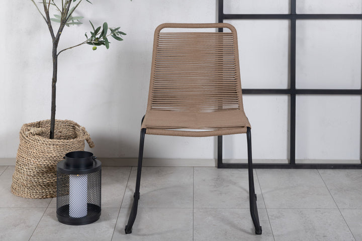 Venture Home Lindos Stacking Chair 2-pack - Black Alu / Latte Rope