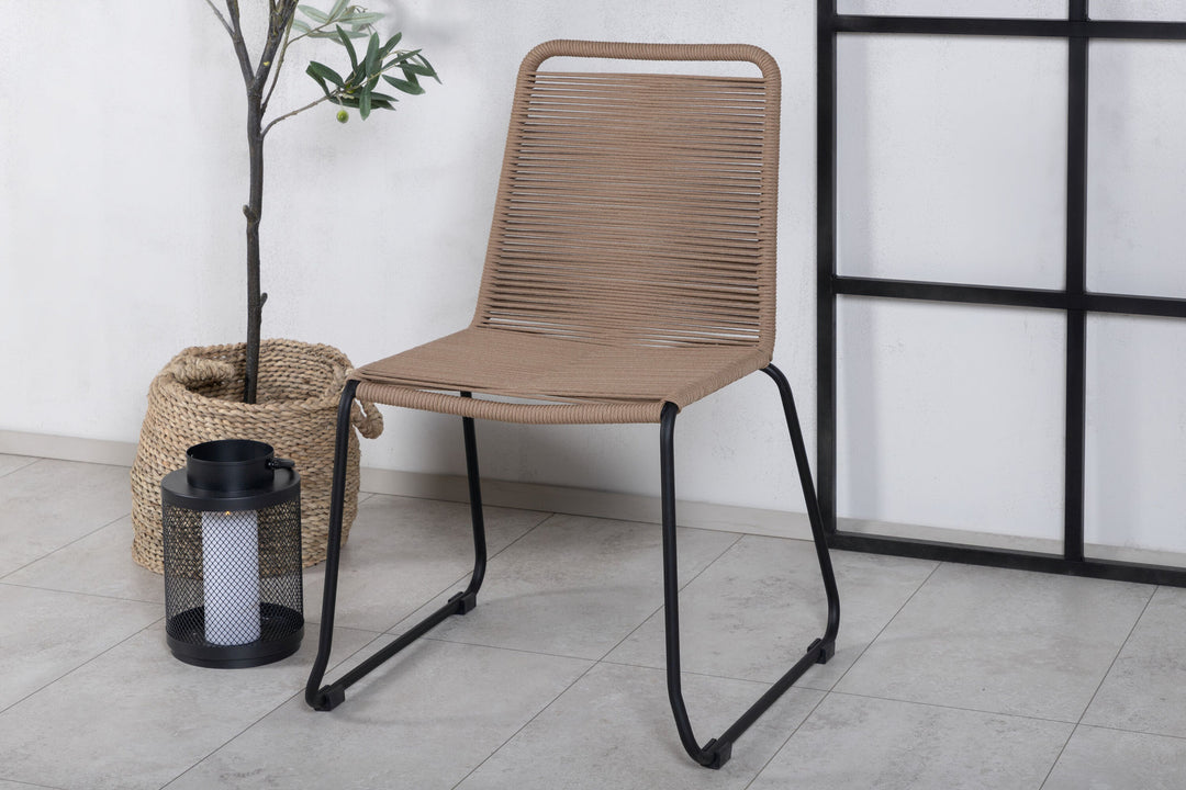 Venture Home Lindos Stacking Chair 2-pack - Black Alu / Latte Rope
