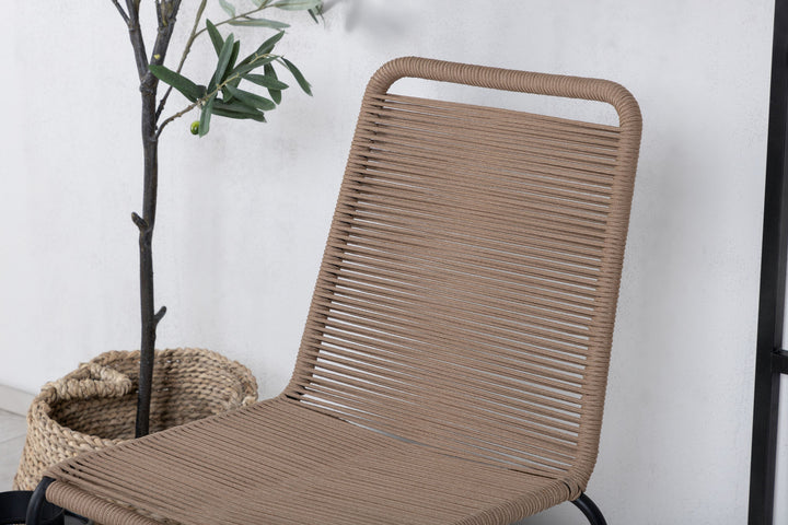 Venture Home Lindos Stacking Chair 2-pack - Black Alu / Latte Rope