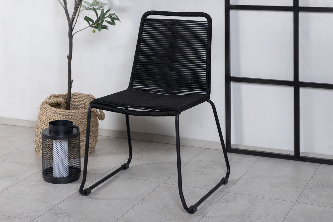 Venture Home Lindos Stacking Chair 2-pack - Black Alu / Black Rope
