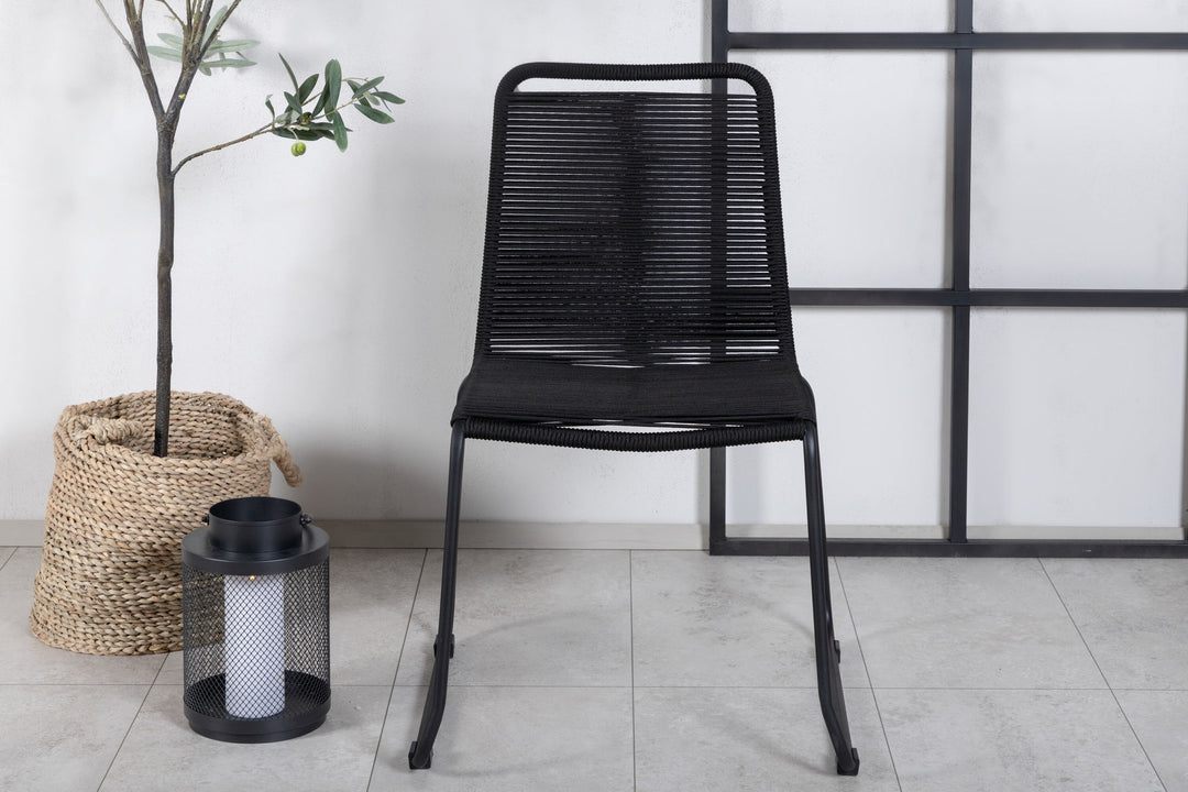 Venture Home Lindos Stacking Chair 2-pack - Black Alu / Black Rope