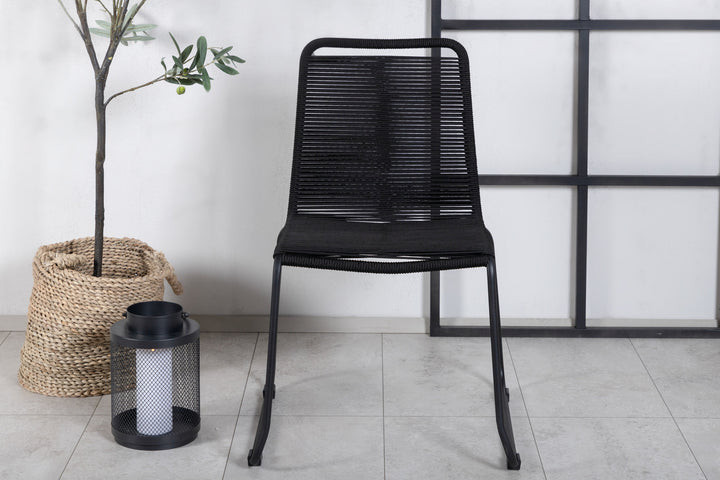 Venture Home Lindos Stacking Chair 2-pack - Black Alu / Black Rope